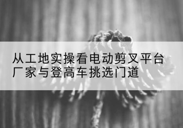 绥滨电动剪叉升降平台厂家-从工地实操看电动剪叉平台厂家与登高车挑选门道